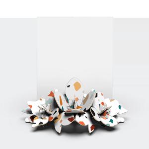 3D Paper Card - Mixed flower bouquet / Terrazzo