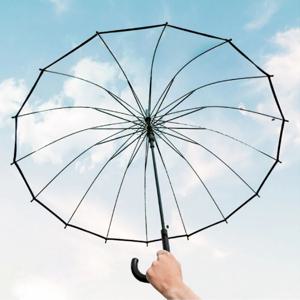 튼튼한 투명 비닐 장우산 반자동 방수 장마철 골프 등산