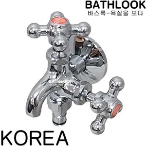 두갈래꼭지 KS국산_양갈래 2구 다용도 세탁기수도꼭지 수전용품부품부속 발코니베란다207욕실