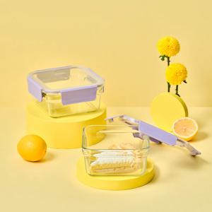 퓨어 유리 밀폐용기 정사각 1130ml 2조 세트(베리페리)