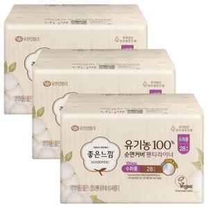 좋은느낌 팬티라이너 유기농 수퍼롱 28P X 3팩