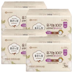 좋은느낌 팬티라이너 유기농 수퍼롱 28P X 4팩