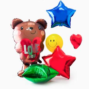 슈퍼 쉐잎 새틴 러브 베어 은박 풍선 생일 기념일 파티 장식 곰돌이풍선
