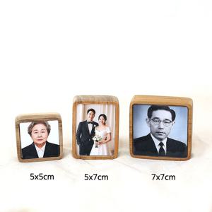 납골당액자 추모 봉안당 아크릴 영구보존 멀바우원목 5x5cm
