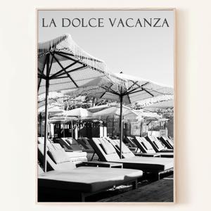 달콤한 휴가 이탈리아 휴양지의 여름 낭만적인 흑백사진 포스터 액자
