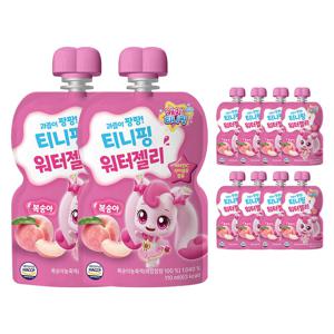 과일 젤리 유아 어린이간식 짜먹는 티니핑 워터젤리 복숭아 110ml*10개