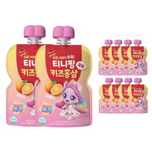 과일 유아 어린이간식 음료 티니핑 키즈홍삼 쑥쑥 오렌지 100ml*10개
