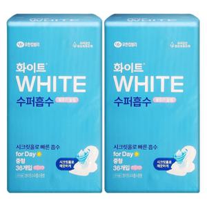 화이트 생리대 수퍼흡수 울트라 중형 36매 X 2팩 날개형