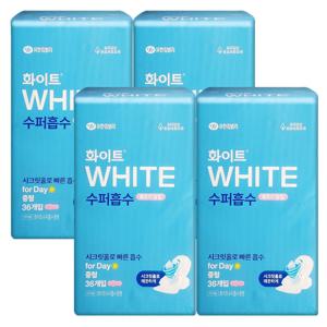 화이트 생리대 수퍼흡수 울트라 중형 36매 X 4팩 날개형