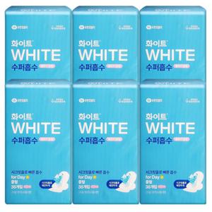 화이트 생리대 수퍼흡수 울트라 중형 36매 X 6팩 날개형