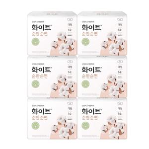 화이트 순한순면 대형 14P X 6팩