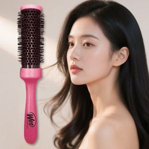 핫브러쉬 미디움 메탈릭핑크 롤 빗 헤어 볼륨 브로쉬 드라이빗 헤어롤 대왕 뿌리 미용실