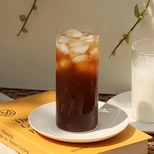 [브랜드세일] 심플 일자 투명 아이스커피잔 내열유리컵 대(440ml) (CRC0016)