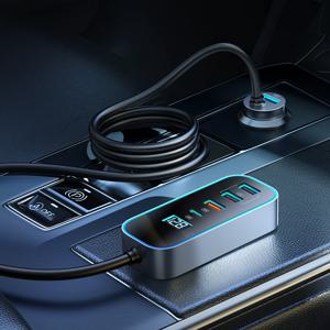 100W 디스플레이 5포트 차량용 확장형 멀티 고속충전기 PD PPS QC4.0+