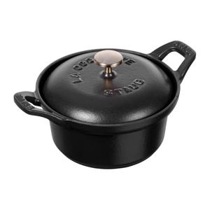 [해외] 빈티지 라 코케트 캐서롤 원형 접시 0.5 L_Black