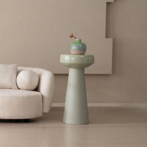 에블린 라이트 그레이 페데스탈 사이드 테이블 (DBWLT11)