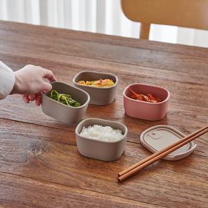 실리콘 밥/반찬/도시락/이유식 이중밀폐 보관용기 4P