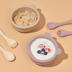 유아 이유식 요거트볼 곰돌이 자기주도 실리콘 흡착볼 2colors