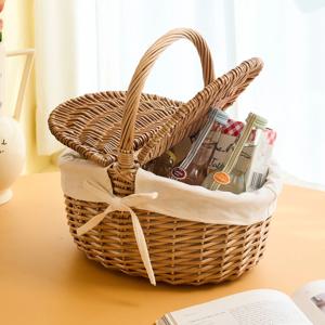 L 버드나무 한 손 도시락 바구니