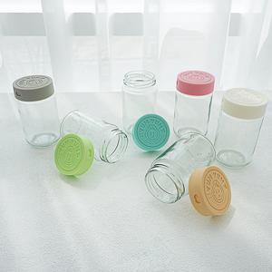 헥사 얌얌 실리콘뚜껑 유리병 원형 이유식 밀폐용기 250ml SG250 6컬러 세트
