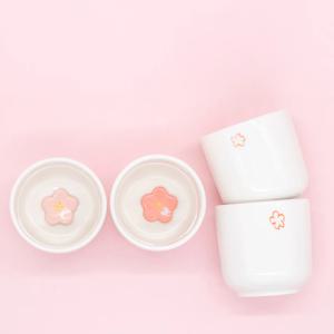 벚꽃 매화 감성 도자기 찻잔 세트 일본풍 소주잔 홈카페 인테리어 소품