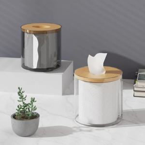 원형 아크릴 두루마리 휴지 케이스 투명 티슈케이스 화장지케이스 집들이 선물