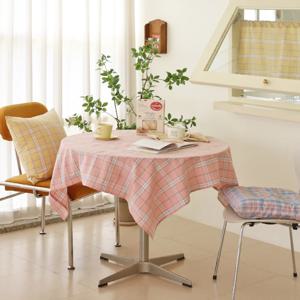 식탁보 파스텔체크 핑크 3size 캠핑 홈카페 감성 테이블보