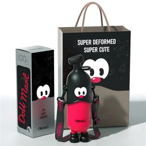 도도 오볼텀블러 400ml 스텐316 핑크블랙 초등학생 유치원 어린이집 선물 빨대 물병
