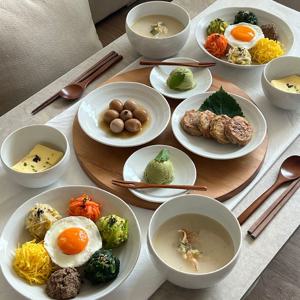단아하고 깔끔한 플레이팅, 르블랑 4인 면기포함 홈세트 20P