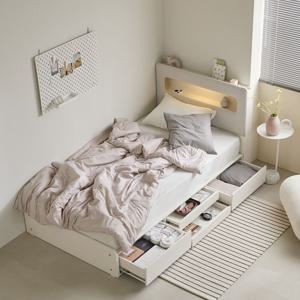 아이비 아쿠아텍스 패브릭 LED 조명 4단 수납침대 SS/Q