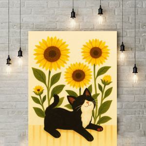 부자되는 그림 해바라기 그림 고양이 액자 포스터 풍수 인테리어 액자 개업선물 집들이선물