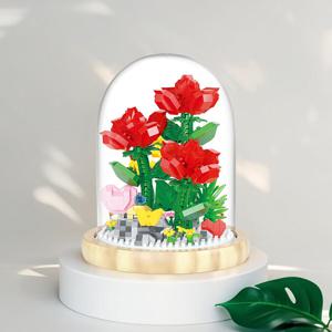 YKO 로즈돔 684피스 P1170 장미 꽃 미니블록 취미 나노블럭 피규어 장식품 인테리어