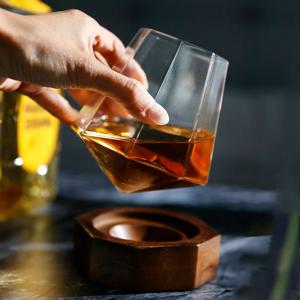 쉐이크 위스키잔+코스터 세트 다이아몬드 320ml 온더락잔