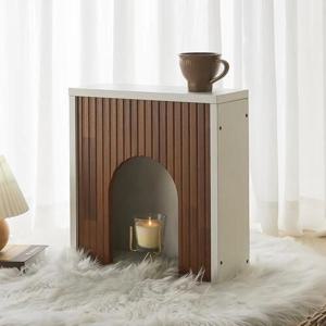 템바보드 아이방 예쁜인테리어가구 미니벽난로 폭좁은콘솔 미니장식장 수납장