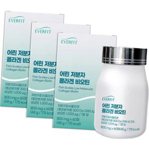 에버핏 어린저분자콜라겐 비오틴 60정 3팩