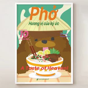 베트남 쌀국수 그림 강아지 포스터 음식 식당 액자 인테리어