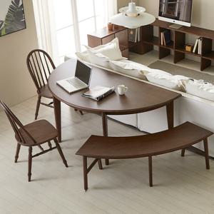 엘리브 레온 반원형 원목 식탁 테이블 1800