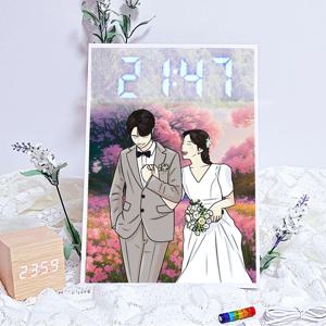 커스텀 드로잉 LED시계 / 결혼 커플 친구 가족 부모님 인테리어 선물추천 / 사은품 증정