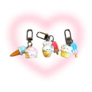 아이스크림 강아지 키링 인형 미니 열쇠고리 백꾸