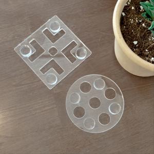 높이 10mm 투명 아크릴 통풍 화분받침 원형 정사각형 과습방지 식물 토분 받침대 10cm