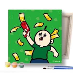 DIY캔버스형 옥지와빵빵이 그림그리기 20x20cm 빵빵이 플렉스