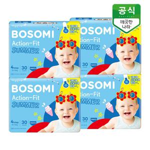 보솜이 액션핏 썸머 팬티 기저귀 대형 30개입 x 4팩