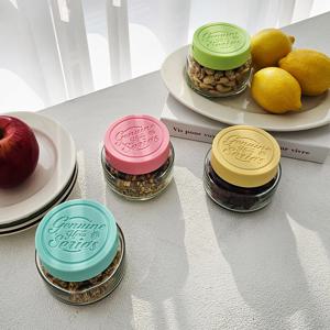 헥사 제뉴엔 실리콘뚜껑 샐러드 밀프랩 보틀 유리병 190ml SG190 4P