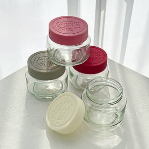 헥사 제뉴엔 실리콘뚜껑 샐러드 밀프랩 보틀 유리병 190ml SG190