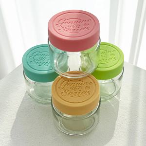 헥사 제뉴엔 실리콘뚜껑 샐러드 밀프랩 보틀 유리병 180ml SG255