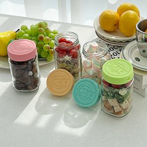 헥사 제뉴엔실리콘뚜껑 샐러드 밀프랩 보틀 유리병 450ml SK400S