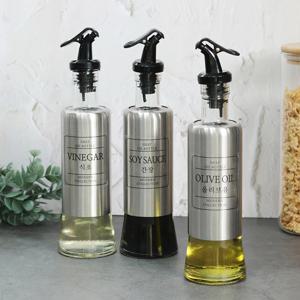 원터치 스테인레스 유리 오일병 280ml