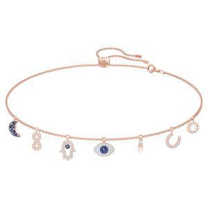 Symbolica 네크리스, 달, 인피니티, 손, 이블 아이, 말발굽, 블루, 로즈골드 톤 플래팅