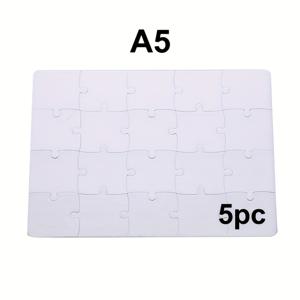 TEMU 5pcs A5 DIY 승화 블랭크 퍼즐 세트, 개인화된 공예, 초대장 및 사진 전송 프로젝트용 사용자 지정 가능한 열 프레스 종이 퍼즐 세트, 사진을 추가하여 특별한 선물을 만들어보세요!