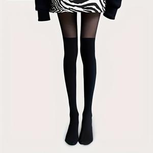 TEMU 1개 섹시하고 패셔너블한 탑과 바닥 패치워크 팬티스타킹, 봄·여름·가을용 최신 통기성 슬림핏 팬티스타킹, 여성용 하이웨이스트 블랙 시스루 스타킹으로 완벽한 선택